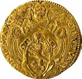 Sisto V (1585-1590) 1055. Doppia, 1586-1587 Oro g 6,60 mm 27,49 inv.