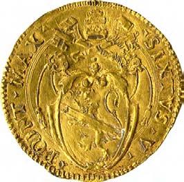 Sisto V (1585-1590) 1060. Scudo d oro del sole, 1585-1586 Oro g 3,31 mm 26,13 inv.