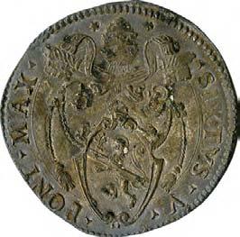 Sisto V (1585-1590) 1064. Gabellone, 1586-1590 Argento g 11,92 mm 33,61 inv.