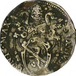 Sisto V (1585-1590) (?) 1067. Gabellone (falso d epoca?), 1586-1590 Argento g 11,58 mm 32,53 inv.