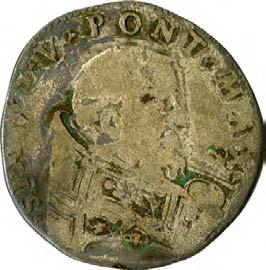 Sisto V (1585-1590) 1078. Piastra da 3 giulii (o testone), 1585-1590 Argento g 8,74 mm 31,85 inv.