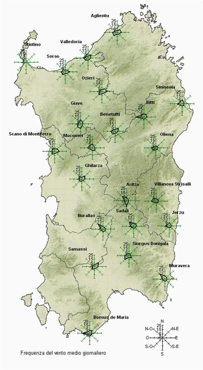 Vento Il vento medio di marzo ha avuto, come spesso accade, una forte presenza di giornate con venti occidentali, che hanno inciso tra il 20% e il 50% a seconda della stazione, ma hanno anche