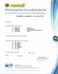 2014/30/UE Compatibilità Elettromagnetica 2011/65/UE RoHS EN 1175-1 Sicurezza dei carrelli industriali CEI EN 60947-4-1 Contattori elettromeccanici CEI EN 60204-1 Sicurezza dell equipaggiamento