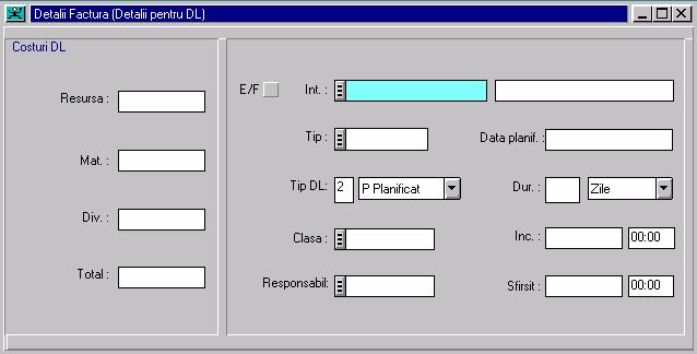 9.4.1. Interfaţa Resurse Reprezintã costul total cu resursele (manopera), înregistrat pentru acest DL.
