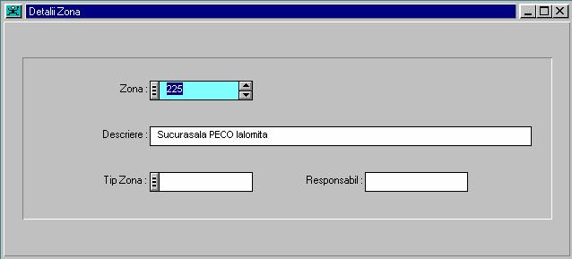 1. ZONA 1.1. DESCRIERE GENERALÃ Cum se acceseazã modulul Zonã Se selecteazã din meniul COSWIN Întreţinere / Fişiere de Bazã / Zonã.