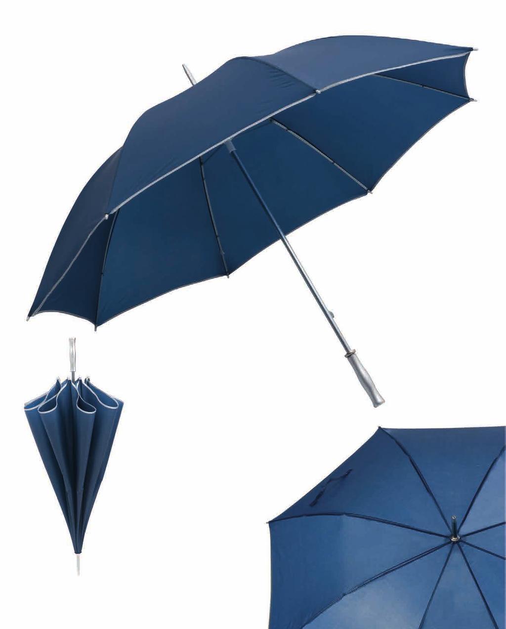 Atlus Maxi Ombrello PL115 ATLUS maxi ombrello con fusto e puntale in metallo manico in plastica silver bordino a