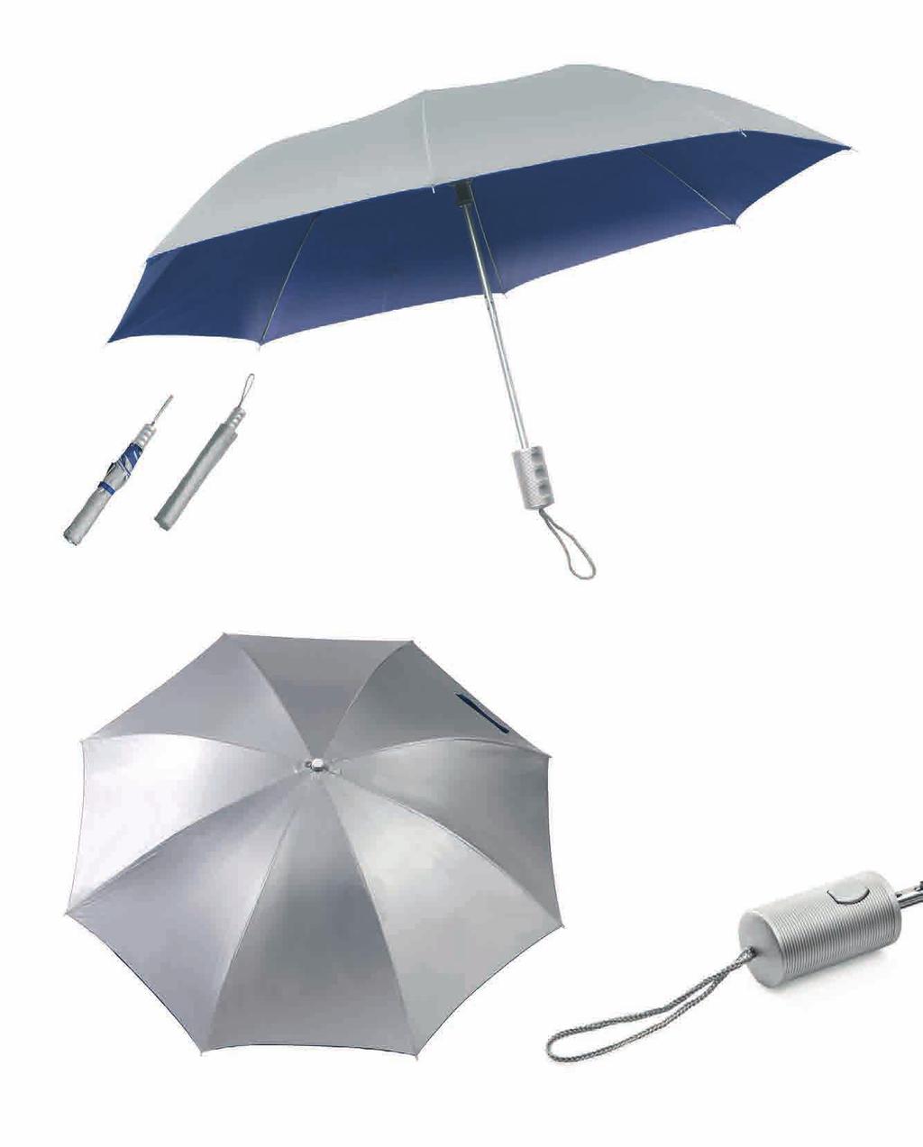Venus Ombrello Pieghevole PL140SI VENUS mini ombrello automatico con fodero fusto in metallo manico in plastica silver antigraffio colore interno a