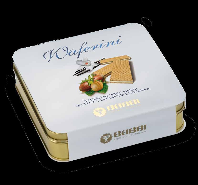 Waferini Oro I fragranti Waferini sono presentati nell elegantissima confezione oro in tutte le varianti di gusto: con ripieno di