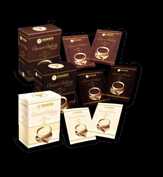 Le confezioni monodose CioccoDelizia sono disponibili anche in espositore da 24 scatole, creato appositamente per le caffetterie e i locali più prestigiosi.