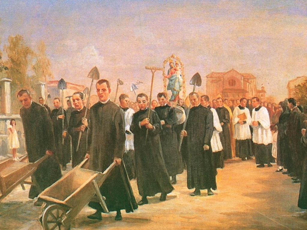 Il 29 agosto 1931. Una strana processione, fatta con badili, pale e carriole precede l inaugurazione del Santuario della Madonna della Guardia in Tortona.