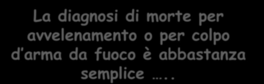 La diagnosi di morte per avvelenamento o per