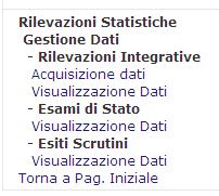 Ciccare sulla voce "Acquisizione dati di Rilevazione Integrative per poter accedere all applicazione ed inserire i dati.