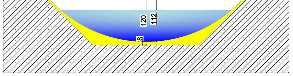 Se allarghiamo i bordi del fossato di 7 cm per parte e con la manutenzione rimuoviamo lo strato vegetativo ormai impermeabilizzato del fondale aumentandone leggermente la profondità fino a 120cm