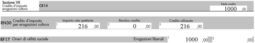 Modello 730 Si supponga che una persona fisica, che compila il modello 730, effettui, nel 2014, una erogazione liberale in denaro a favore della cultura pari a 1000 Euro.