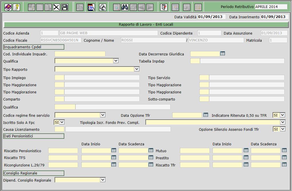 11. COOPERATIVE All interno della maschera vengono inserite le informazioni