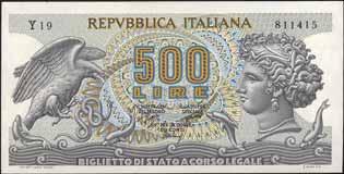 adesivo MB 350 785 Repubblica Italiana (1946) 500 Lire -