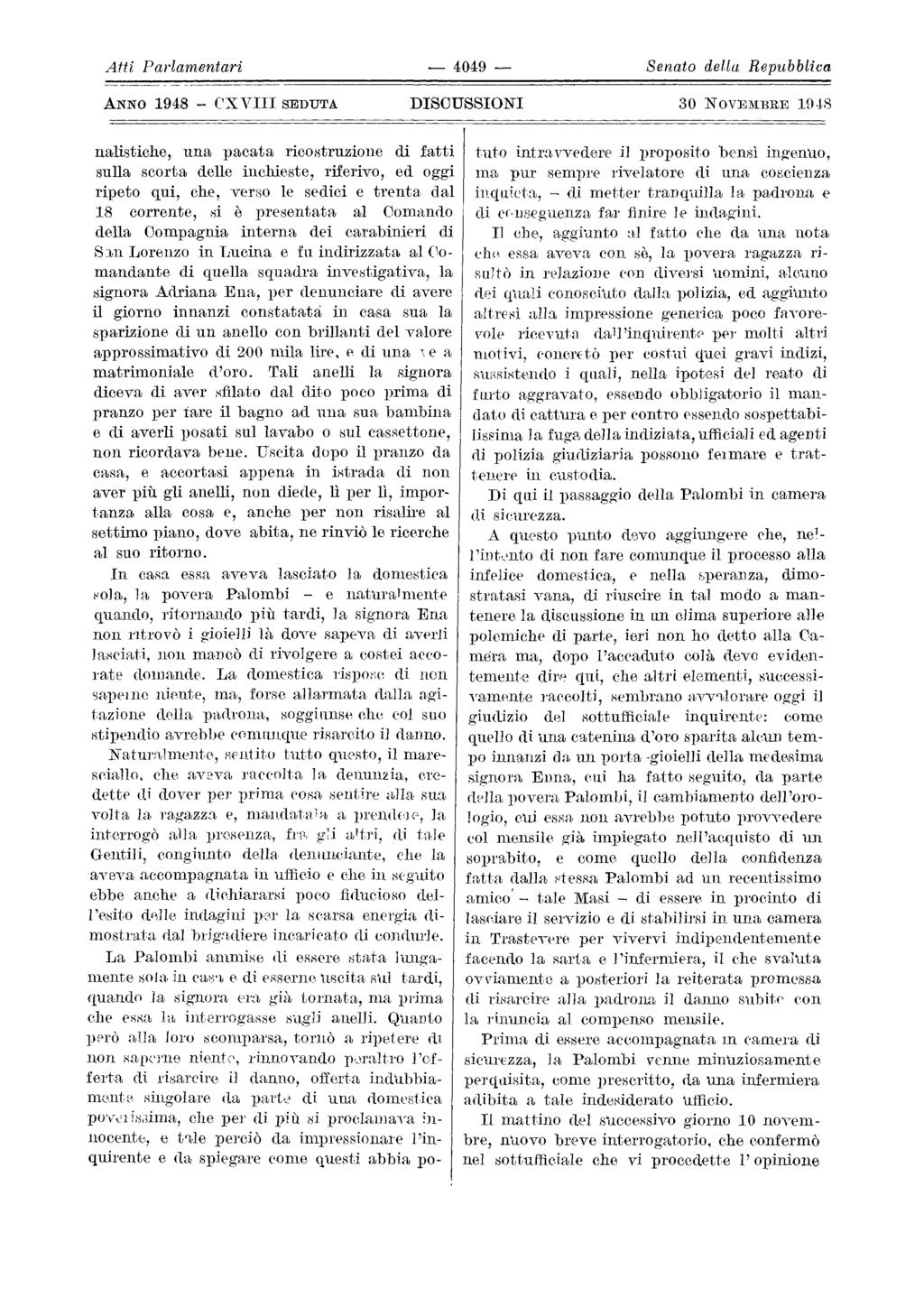 Senato Atti Parlamentari 4049 della Repubblica (,XVIII SEDUTA.