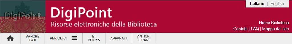 Le categorie di risorse Le risorse sono state suddivise in 5 categorie: Banche dati Periodici E-books Apparati (risorse