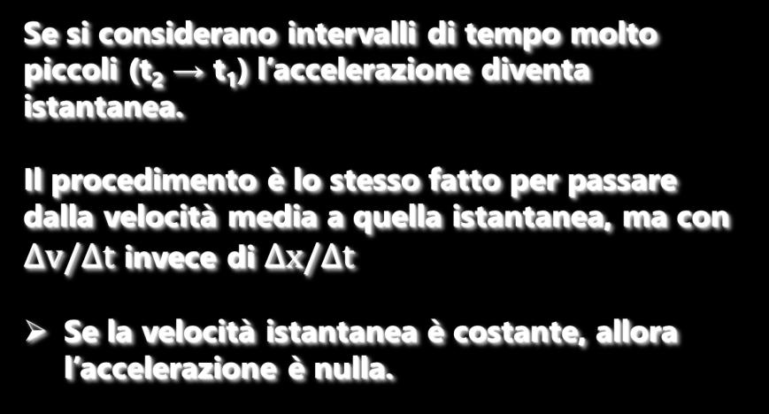 ACCELERAZIONE ISTANTANEA