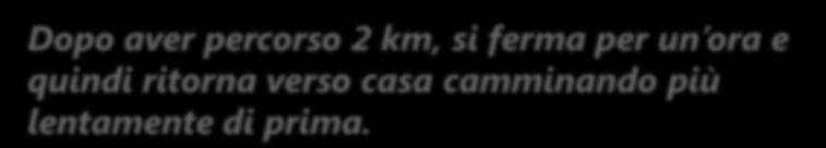 PROBLEMA 1 Dopo aver percorso 2 km, si ferma per un ora e quindi