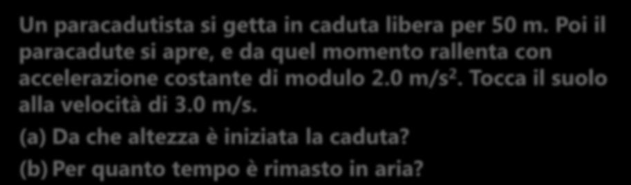 PROBLEMA 11 Un paracadutista si getta in