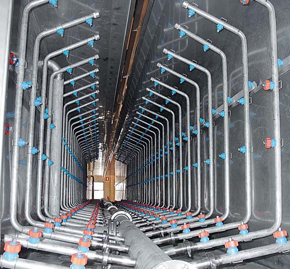 pipes Easy and quick solution for holding spray manifolds to the tunnel wall in surface treatment plants Tipo / type FSTER ST MTERILI Supporto: stampato in polipropilene + F.V.