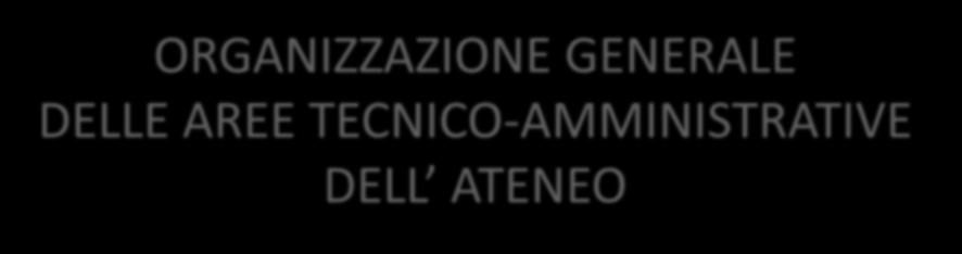 ORGANIZZAZIONE GENERALE DELLE AREE