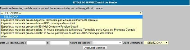 10 Le preferenze scelte compariranno nella parte sottostante come nell immagine. Se non dovessero comparire non saranno presenti nemmeno nella domanda finale.