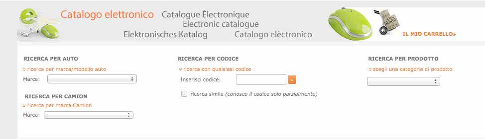 IL CARRELLO E possibile accedere direttamente al carrello dalla prima pagina del catalogo elettronico-e-commerce, quella di ricerca prodotti, cliccando sul link in