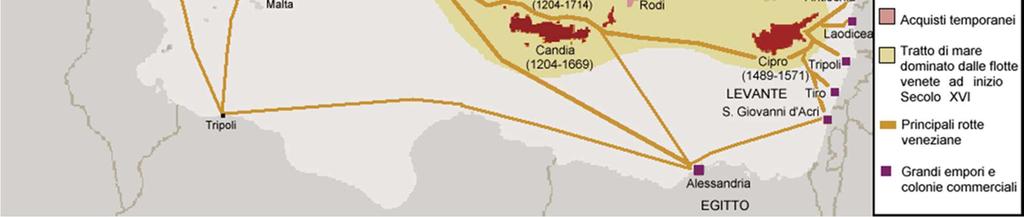 La rete commerciale e i possedimenti veneziani nel Mediterraneo