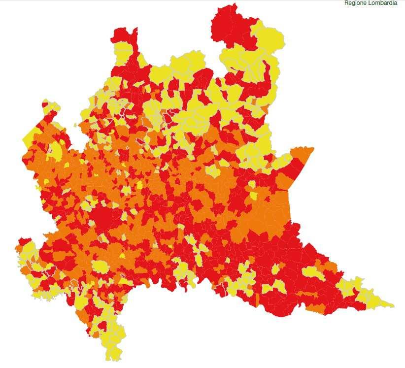 Interessante in provincia di Como è la rappresentazione dell indice statistico di sprawl urbano.