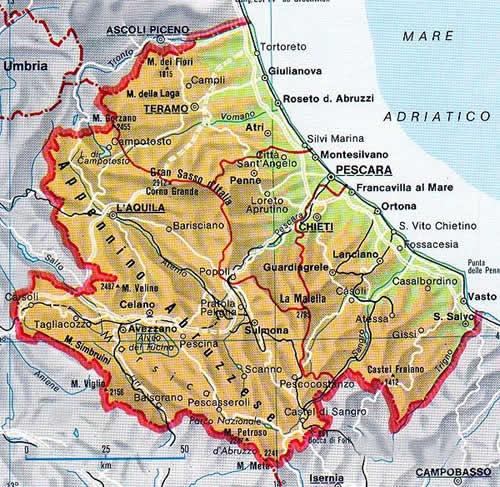 Fig. 3. Cartografia della regione Abruzzo.