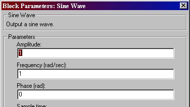 Descrizione più dettagliata di alcune funzioni di Simulink 4 Impostazione dei parametri di simulazione di un blocco Esempio: generatore di
