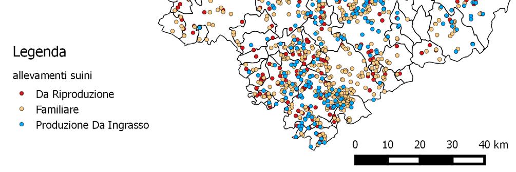 tutti gli allevamenti suini presenti sul territorio della