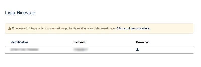 8. Ricevute Una volta inviata la domanda OT24 il sistema genera una ricevuta per ogni gruppo di PAT, raggruppandole secondo la seguente logica: ogni gruppo deve essere composto da posizioni