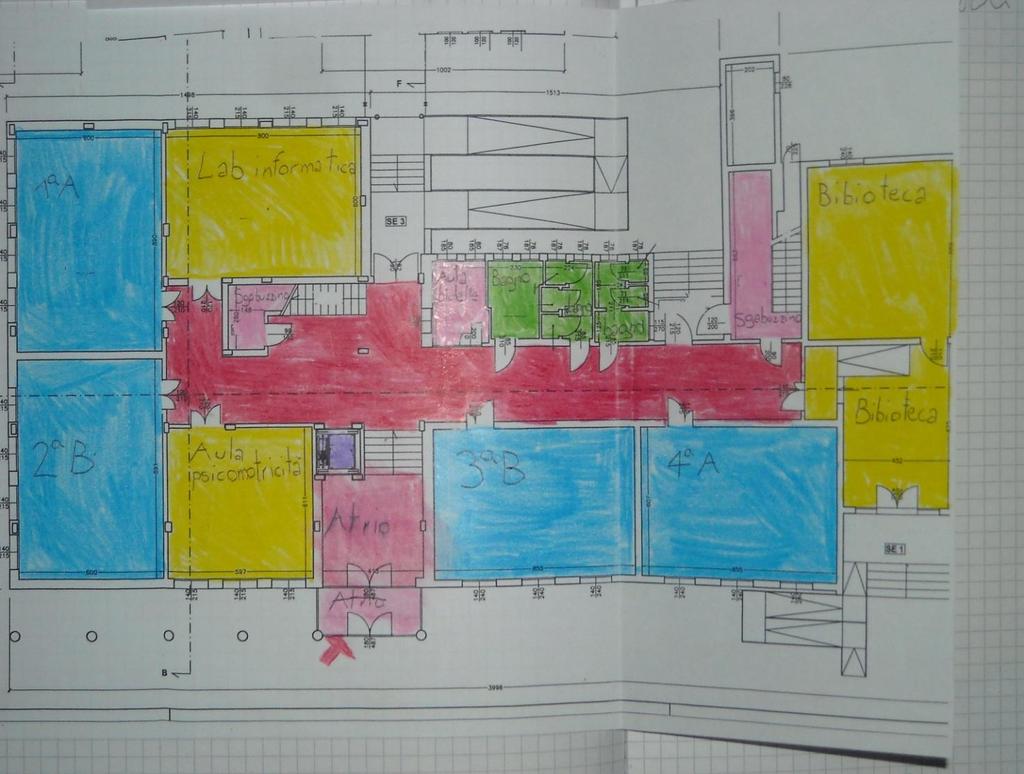 Percorso didattico con la pianta del piano rialzato della scuola: 1. Osservare la mappa del piano rialzato 2.