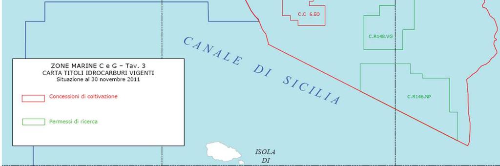 L area dell istanza ha un estensione di circa 153,90 km 2 e si trova a circa 23 km (12,4 miglia nautiche) a Sud/Ovest della costa di Gela, a circa 20 km (10,8 miglia nautiche) a Sud della costa di