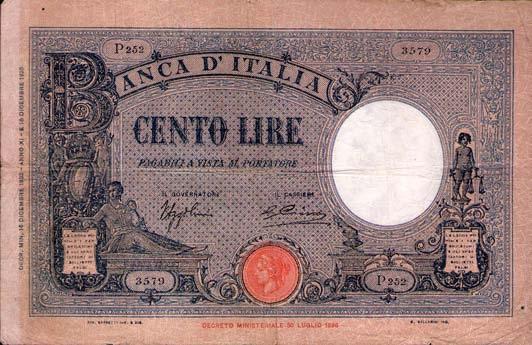 Pieghe BB+ 35 5397 100 Lire - Barbetti 16/12/1932 - Fascio tipo Azzurrino - Alfa 364;