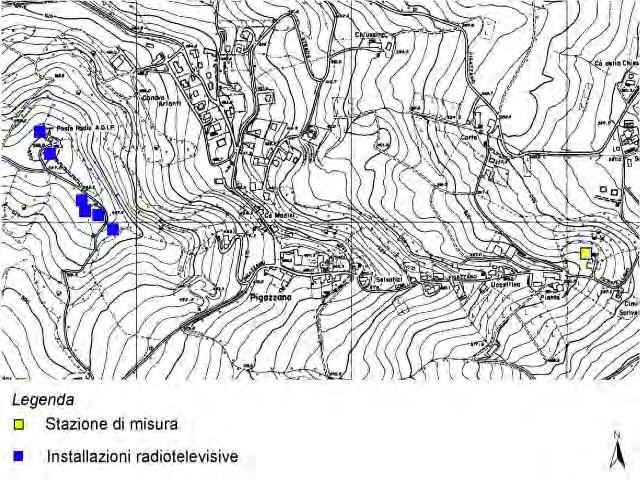 Località Canova Arianti di Pigazzano (Travo) Tramite la stazione di monitoraggio PMM8055S in dotazione al comune di Travo, nel periodo aprile-giugno 2005, le rilevazioni in continuo hanno evidenziato
