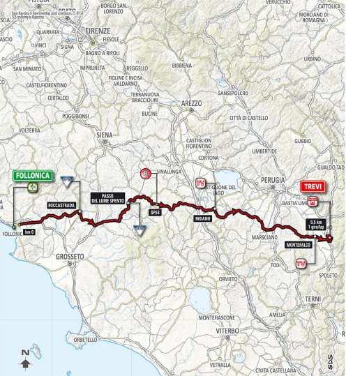 STAGE 3 / FRI-March 9, 2018 FOLLONICA / TREVI 234 km STAGE 3 START FOLLONICA PPO - Punto di passaggio obbligatorio PPO - Mandatory Passing Point FOLLONICA-TREVI X Via Albereta via Bicocchi N 42