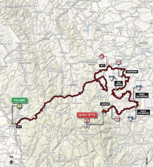 STAGE 4 / SAT -March 10, 2018 FOLIGNO / SASSO TETTO 210 km STAGE 4 START FOLIGNO - SARNANO SASSOTETTO FOLIGNO PPO - Punto di passaggio PPO - Mandatory Passing X Via Nazario Sauro - Via S.