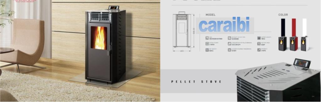 Stufa pellet 8 KW Mod.caraibi Nuova stufa a pellet mod.