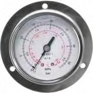 Gauges R22-134-404-407 407 R410 Manometro glicerina in acciaio Inox con flangia anteriore Inox stainless steel oil-filled pressure gauge, frontal mounting flange 07003010 MN-SE-OIL-63-S1- H-P-I-F