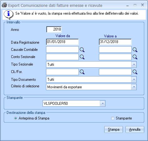 ATTENZIONE In assenza di valorizzazione, sia per le operazioni attive sia per le operazioni passive, la parte imponibile, non imponibile, esente o esclusa non è esportata.