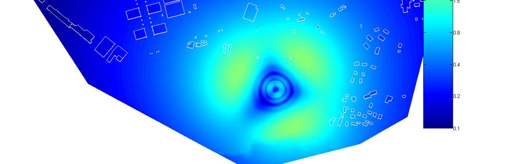 cromatica, il valore di campo elettrico simulato nell area di studio.