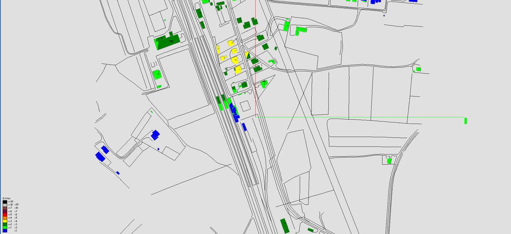 Fig. 14 Impatto Elettromagnetico zona Stazione Via della Ferrovia Vista dall'alto Fig.