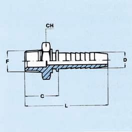 CODICE F D C L CH Maschio a pressare NPT M51-1/8-3/16 1/8 3/16 20 46 12 M51-1/8-1/4 1/8 1/4 20 48 12 M51-1/4-3/16 1/4 3/16 25 50 15 M51-1/4-1/4 1/4 1/4 26 55 15 M51-1/4-5/16 1/4 5/16 26 54