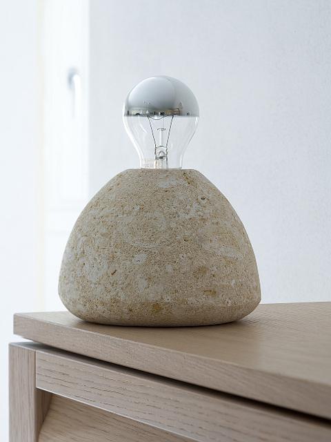 Bulb lampada da tavolo in pietra bianca dimensioni diametro cm 20x12 h impianto per lampada a basso consumo prezzo di listino 310,00