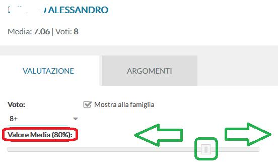 All atto dell inserimento del voto, la videata che il docente otterrà, sarà come