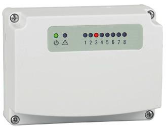 MODULO 8 INGRESSI PER RILEVATORI Modulo interfaccia 8 ingressi optoisolati Modbus. Alimentazione 230Vac.